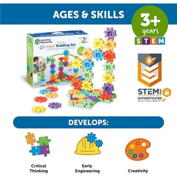 Kids Learning Resources Educational Blocking Toys 100-Piece Deluxe Building Set - Picture 5 of 6